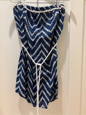 NWT Women’s Mudpie (Beach to Bar) Navy and White Coverup/Dress with Rope Belt